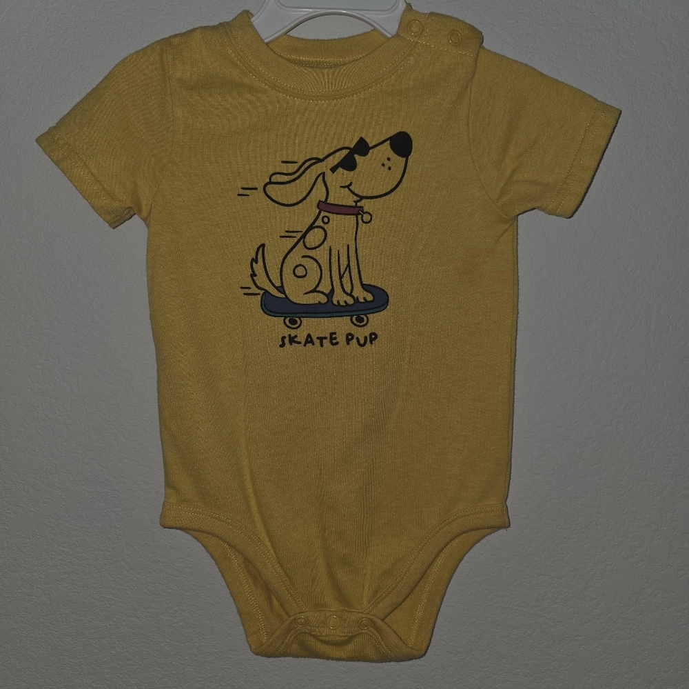 2 Piece Set- Yellow Onsie With Red Joggers